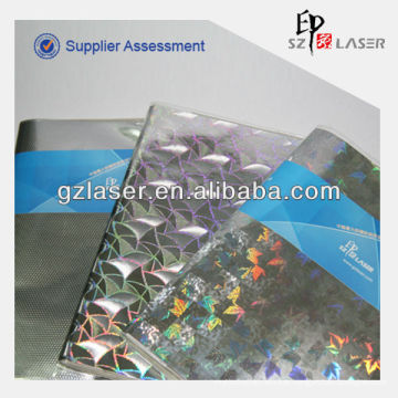 Hologram adhesive aluminum paper roll for book cover packaging